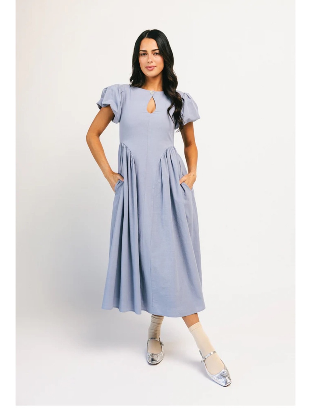 Shop Zoco Marloe Midi Dress Linen Blend